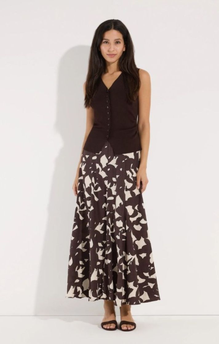 PRINTED MIDI SKIRT 3031